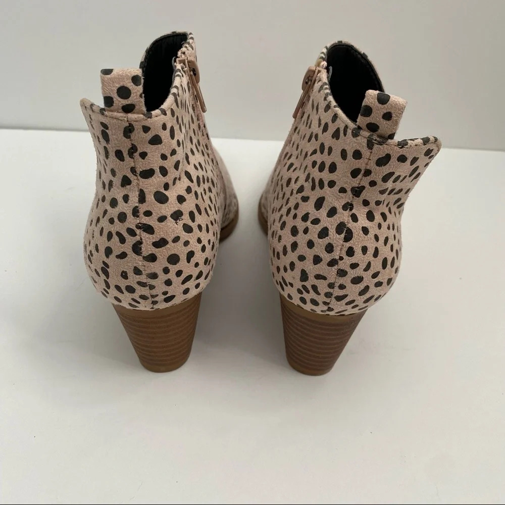 Blush Pink Cheeta Animal Print Ankle Boot Booties - Picture 7 of 15